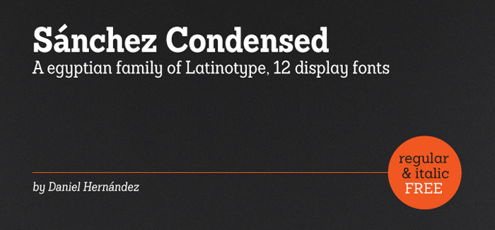 Sánchez Condensed free font