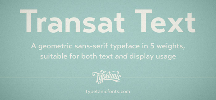 Transat text font