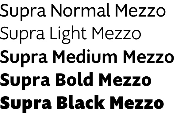 Supra Mezzo font