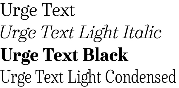 Urge Text font