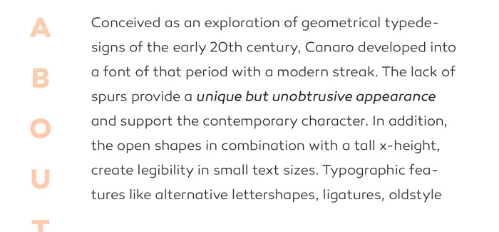 Canaro font by Rene Bieder