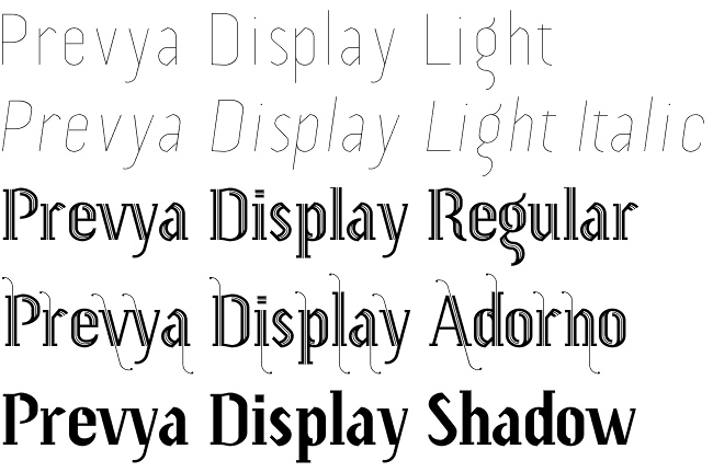 Prevya Display font