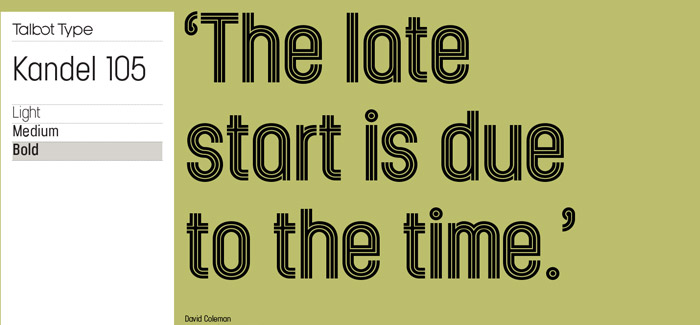 Kandel 105 font by Talbot Type
