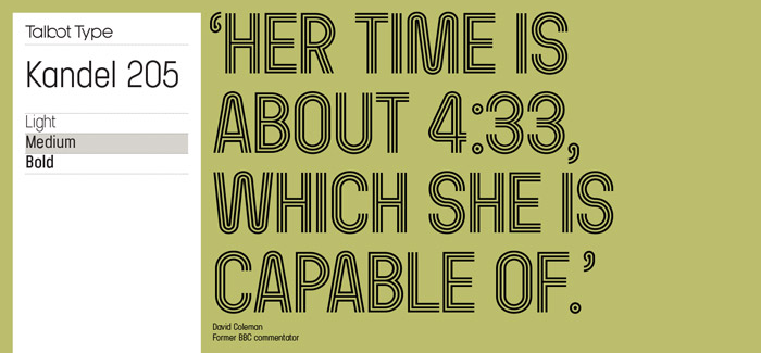 Kandel 205 font by Talbot