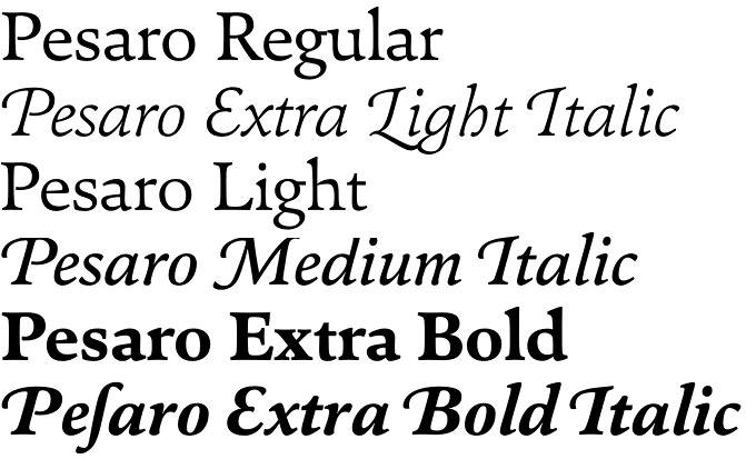 Pesaro font