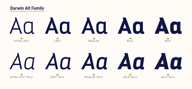 Darwin Alt font