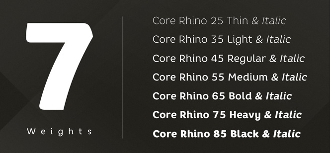 Core Rhino font